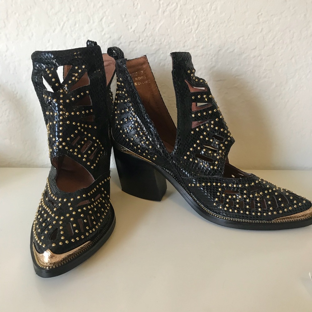 Jeffrey Campbell Black Maceo Studded Leather Boots